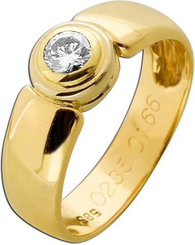 Ch.Abramowicz Solitärring Gold 585 14 Karat Brillant 0.20ct Lupenrein 16 von CH.ABRAMOWICZ