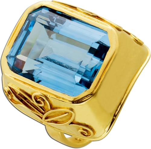Ch.Abramowicz Spinell Ring Gold 585 14K blauer synth. Edelstein Antikschmuck 16 von CH.ABRAMOWICZ
