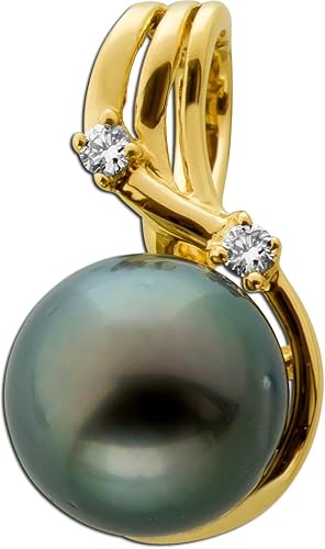 Ch.Abramowicz Tahitiperlen Anhänger Gold 585 14K Brillanten 0.06ct von CH.ABRAMOWICZ