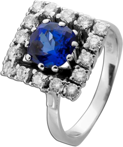Ch.Abramowicz Tansanit Ring Weißgold 750 18K blauer Edelstein 3.7ct Brillanten 0.80ct 19 von CH.ABRAMOWICZ