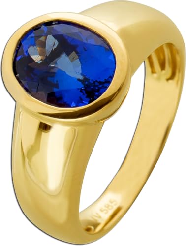 Ch.Abramowicz Tansanitring Gold 585 14 Karat blauer Tansanit Edelstein 3.90ct 19 von CH.ABRAMOWICZ