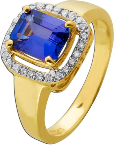 Ch.Abramowicz Tansanitring Gold 585 14K blauer Edelstein 3.2ct Brillanten 0.26ct 19 von CH.ABRAMOWICZ