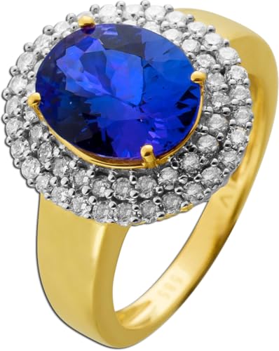 Ch.Abramowicz Tansanitring Gold 585 14K blauer Edelstein 4.5ct Brillanten 0.80ct 18 von CH.ABRAMOWICZ