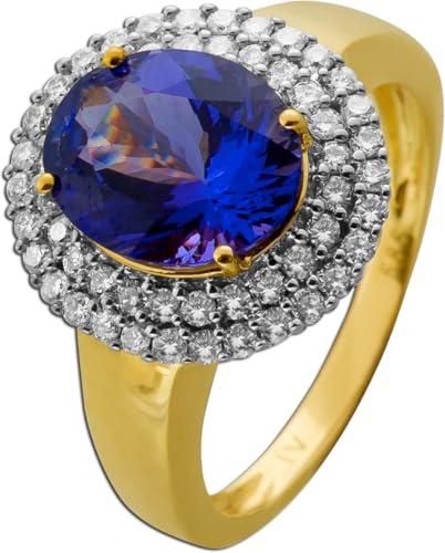 Ch.Abramowicz Tansanitring Gold 585 14K blauer Edelstein 5.8ct Brillanten 0.55ct 19 von CH.ABRAMOWICZ