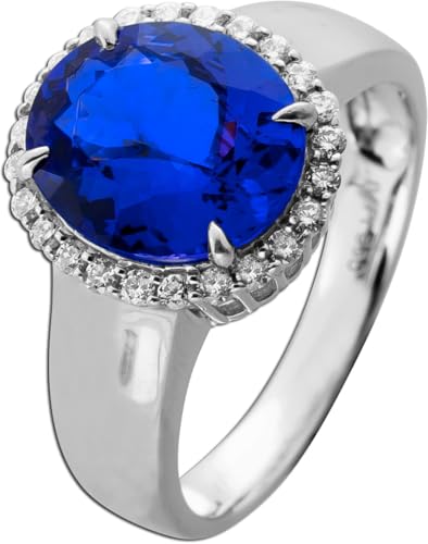 Ch.Abramowicz Tansanitring Platin 950 blauer Edelstein 6.0ct Brillanten 0.36ct 19 von CH.ABRAMOWICZ