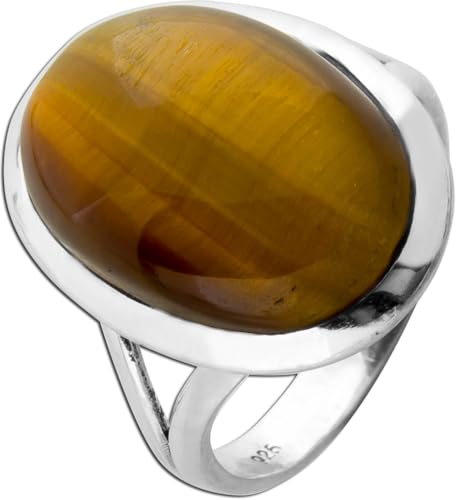 Ch.Abramowicz Tigerauge Ring Silber 925 braun goldener Edelstein 13ct 18 von CH.ABRAMOWICZ