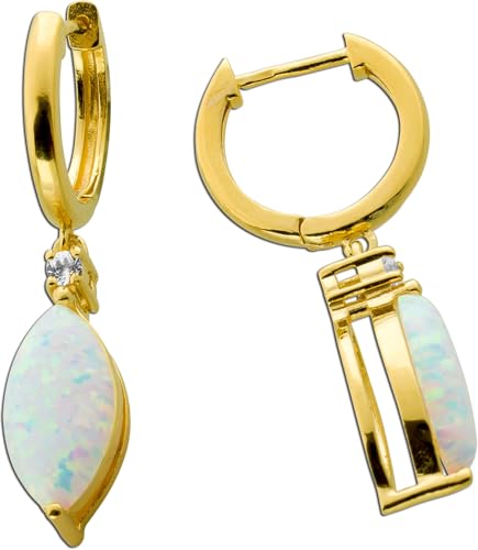 Ch.Abramowicz Topas Creolen Silber Gelbgold vergoldet Lab Grown Opale 4ct von CH.ABRAMOWICZ