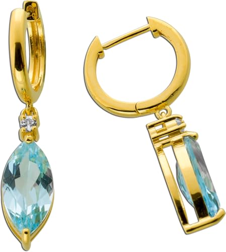 Ch.Abramowicz Topas Creolen Silber Gelbgold vergoldet hellblaue Blautopas 9.4ct Ch.Abramowicz Topas Creolen Silber Gelbgold vergoldet hellblaue Blautopas 9.4ct von CH.ABRAMOWICZ
