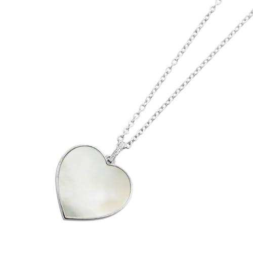 Ch.Abramowicz Topas Herzkette Silber 925 weißer Perlmutt 2.3ct weiße Edelsteine 47 von CH.ABRAMOWICZ