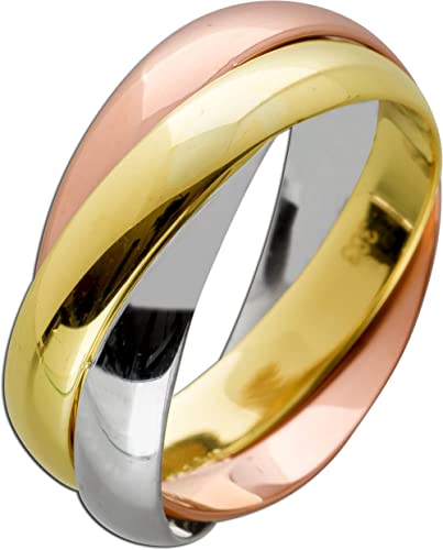 Ch.Abramowicz Tricolor Dreifach Ring im Ring 333 8 K Gelb-Weissgold Rosegold Trinty 18 von CH.ABRAMOWICZ