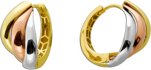 Ch.Abramowicz Trinity Tricolor Creolen Gelbgold Weißgold Rosegold 585 14K von CH.ABRAMOWICZ