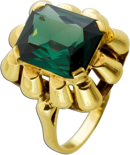 Ch.Abramowicz Turmalin Ring Gold 333 8K grüner Edelstein 11.2ct Antikschmuck 19 von CH.ABRAMOWICZ