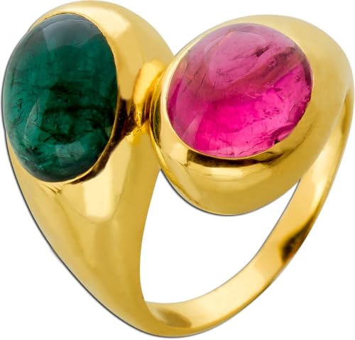 Ch.Abramowicz Turmalin Ring Gold 750 18K pink grüne Edelsteine 15.6ct Antikschmuck 19 von CH.ABRAMOWICZ