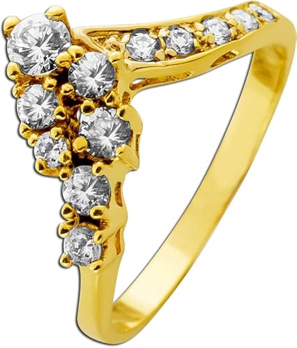Ch.Abramowicz Zirkonia Ring Gold 585 14 Karat weiße Steine 0.40ct. Lupenrein 17 von CH.ABRAMOWICZ
