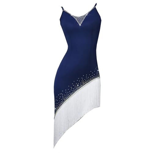 Latein-Profi-Wettkampf-Tanzkleider Damen Ärmelloses Tango National Standard Dance Dress Hollow-Back-Salsa-Performance-Tanzkostüme,XL von CHAGMEA