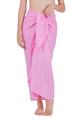 CHAINUPON Damen Strand Pareo Sarong Sheer Badeanzug Cover Ups Bikini Langer Wickelrock (Rosa) von CHAINUPON