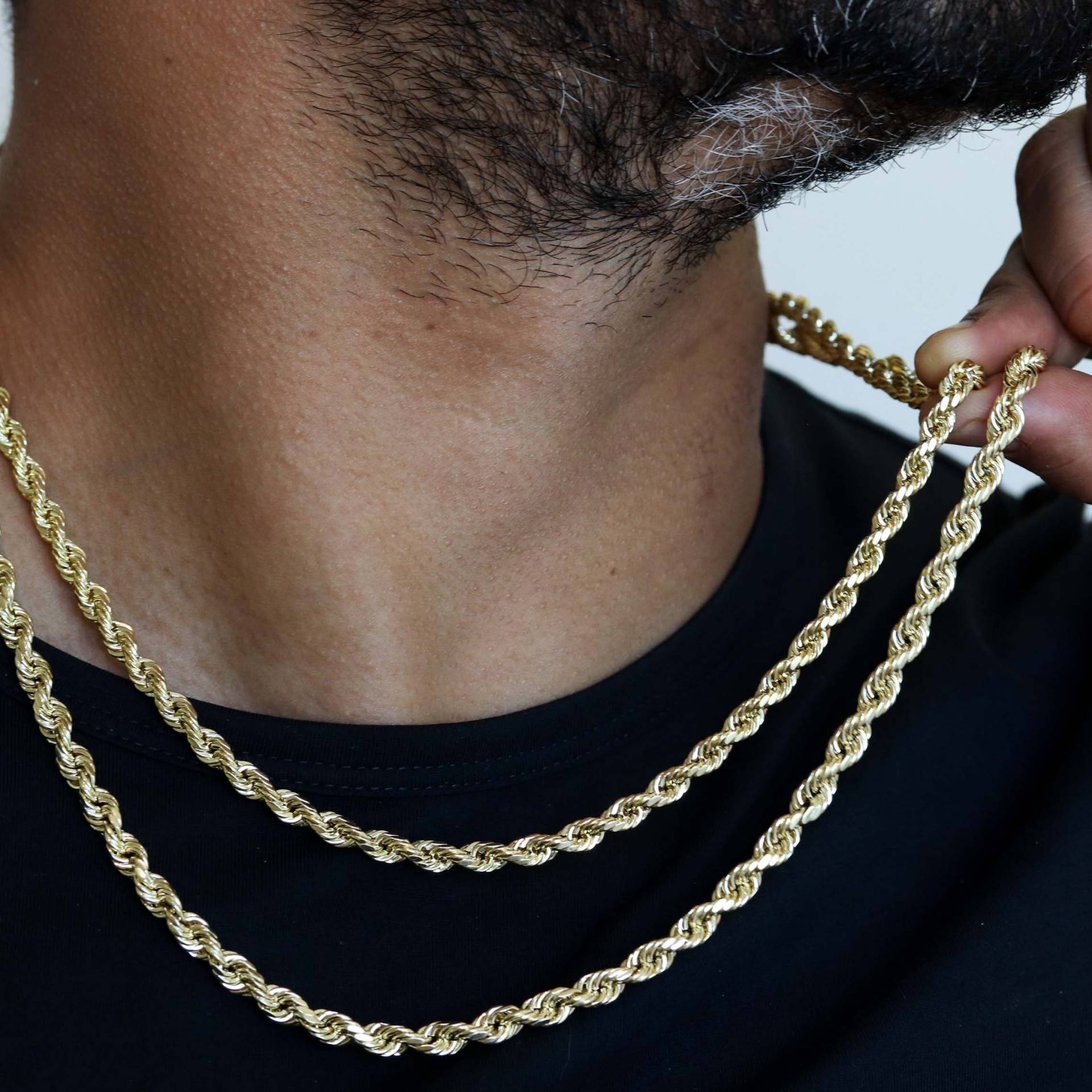 Gold Seil Kette, Halskette, 10K Kette Halskette Goldkette, Für Männer von CHAINZshop