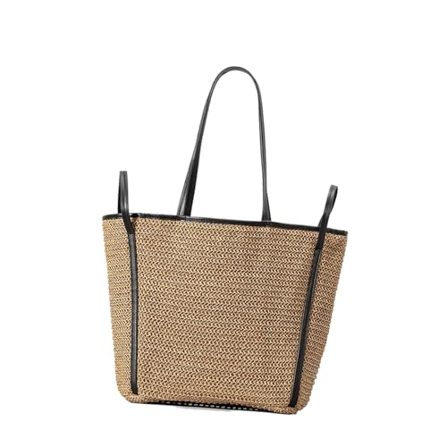 CHAKAE Strohtasche mit großem Fassungsvermögen, atmungsaktiv, Reisehandtasche für Strandausflüge und Einkäufe, Outdoor-Aktivitäten, Lederriemen, mehrfarbig, One Size CHAKAE Strohtasche mit großem Fassungsvermögen, atmungsaktiv, Reisehandtasche für Strandausflüge und Einkäufe, Outdoor-Aktivitäten, Lederriemen, mehrfarbig, One Size von CHAKAE