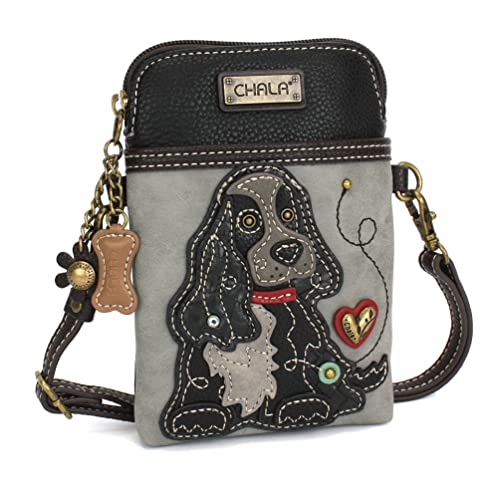 CHALA Crossbody Handy Geldbörse Damen Canvas Multicolor Handtasche mit verstellbarem Riemen, Grau, Crossobody von CHALA