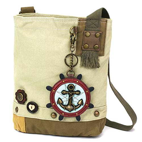 CHALA Patch Cross-Body Damen Handtasche, Sand Farbe Canvas Messenger Bag - Anker - Sand von CHALA