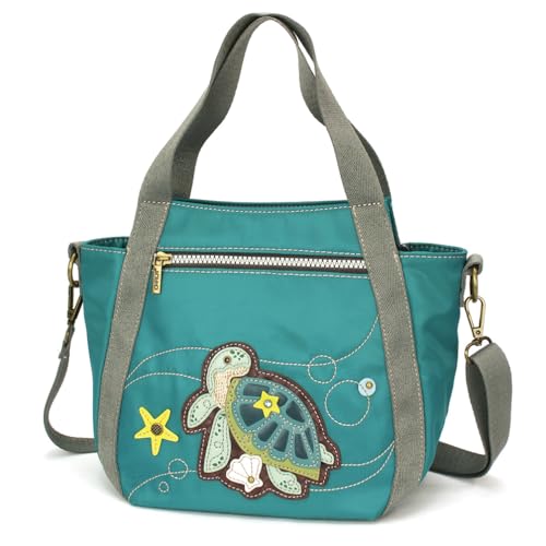 CHALA Venture Mini Carryall – RFID-geschützte Nylontasche mit verstellbarem Crossbody-Gurt, Turtle A - Turquoise, Einheitsgröße von CHALA
