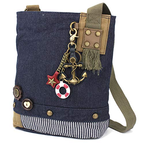 Chala Patch Cross-Body Damen Handtasche Canvas Messenger Bag, Metal Anchor - Denim, Einheitsgröße von CHALA