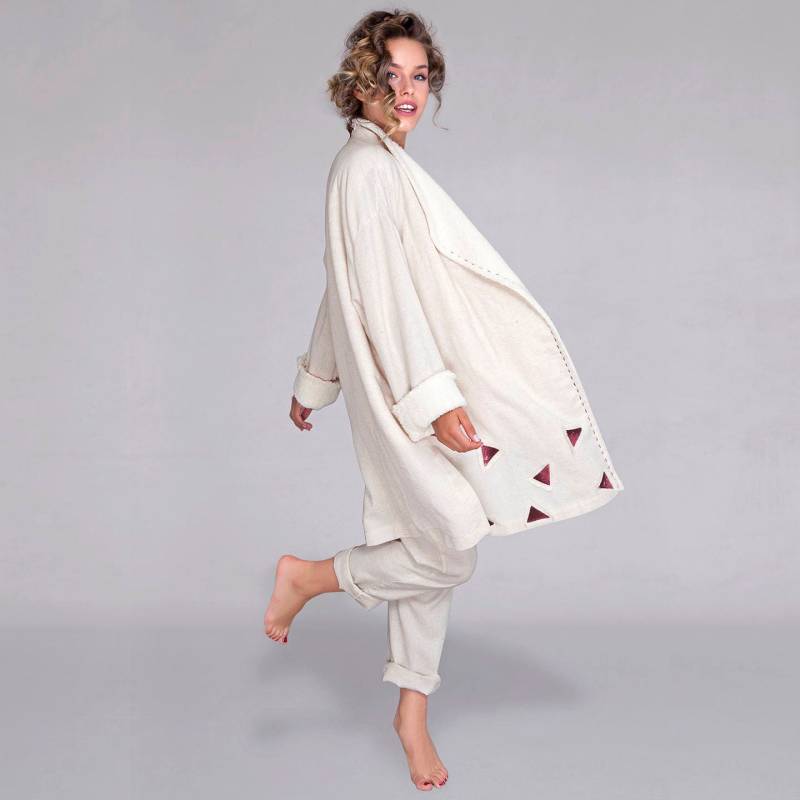 Natürliche Hand Loom Warmer Wintermantel Ich Warme Boho Robe I Winterjacken Frau Hausjacke, Warm Und Gemütlich Morgenmantel Geschenk von CHALISKAN