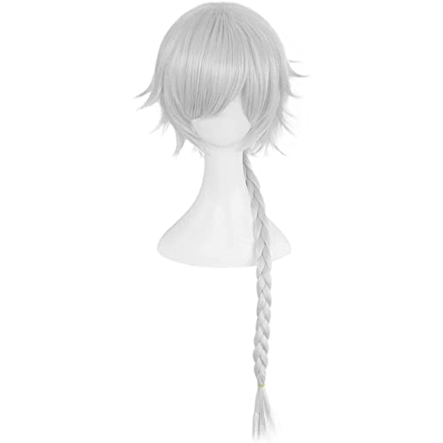 Anime Bungo Stray Dogs Nikolai Gogol Cosplay Perücke Weiß Lockig Mit Langem Zopf Haar Halloween Kostüm Party Requisiten Zubehör, Weihnachtsgeschenke Für Anime-Fans von CHALKSEA