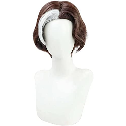 Anime Cosplay Perücke, Final Fantasy XIV FF14 Emet Selch Perücke, Short Wavy Bob Brown Perücke, Mit Kostenloser Perückenkappe, Für Party Alltag Halloween Perücke Cosplay, Anime-Geschenk von CHALKSEA