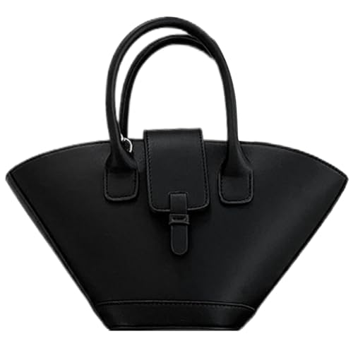 CHAMAIR Mini Handtasche Damen Umhängetasche Crossbody Bag Damen-Henkeltaschen Fächerförmig Ledertasche Moden PU Leder Geldbörse Handtaschen mit Abnehmbarer Schultergurt und Reißverschluss von CHAMAIR