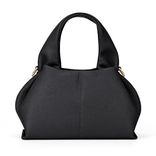 CHAMAIR Mini Handtasche Damen Umhängetasche Ledertasche Damen-Henkeltaschen Dumpling Crossbody Bag Moden PU Leder Geldbörse Handtaschen mit Abnehmbarer Schultergurt von CHAMAIR