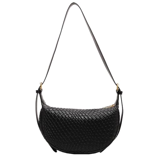 CHAMAIR Tote Bag Gewebte Tasche Halbmond Tasche Damen Woven Bag Shopper Crossbody Bag Damen-Schultertasche Mode Hobo Bag Geknotete Tasche Geflochtene Umhängetaschen Damen Moon Bag von CHAMAIR