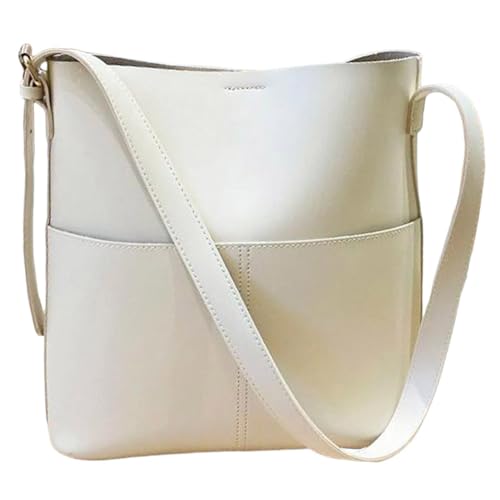 CHAMAIR Tote Bag Leder Shopper Tasche Damen Schultertasche Gross Untätig Women's Totes Umhängetasche Groß mit Mehreren Taschen Einfarbige Crossbody Bag mit Verstellbarer Gurt von CHAMAIR