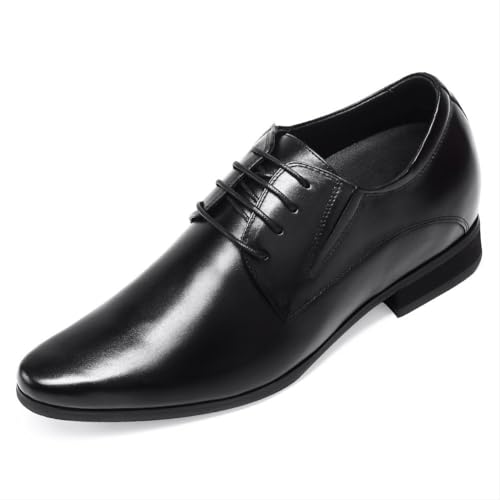 CHAMARIPA Herren-Schuhe zur Höhensteigerung - Spitzenschuh Oxford-Design, Hochwertiges Glattleder, 8cm/3,26 Zoll verstecktes Plateausystem, Maßgefertigte Leisten & größenangepasste Einlagen von CHAMARIPA