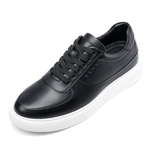 CHAMARIPA Herren Aufzugsschuhe – Höhensteigende Sneakers aus echtem Leder, leicht, lässig, Hebeschuhe, die Sie 6 cm größer machen, schwarz, H2C130B1022D, handgefertigt, Schwarz-h2c130b1022d, 44.5 EU von CHAMARIPA