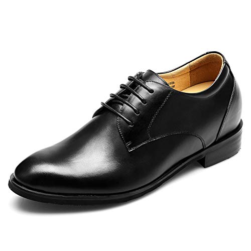 CHAMARIPA Echtes Leder Oxford Aufzug Schuhe Schnürhalbschuhe Geschäft Herren Anzugschuhe, 7,5 cm Höhe Erhöhen Smoking Hochzeit Derby Schuhwerk von CHAMARIPA