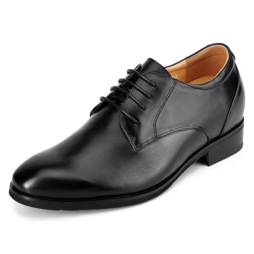 CHAMARIPA Echtes Leder Oxford Aufzug Schuhe Schnürhalbschuhe Geschäft Herren Anzugschuhe, 7,5 cm Höhe Erhöhen Smoking Hochzeit Derby Schuhwerk von CHAMARIPA