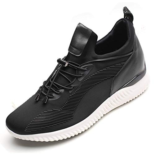 CHAMARIPA Herren-Schuhe, unsichtbar, höhensteigend, Sneaker, echtes Leder, Freizeitschuhe, 5,9 cm größer H81C89K013D, Schwarz-h71c62v011d, 43 EU von CHAMARIPA