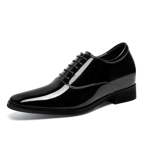 CHAMARIPA Herrenschuhe Kleid Smart Oxford Lace - ups Schuhe in Schwarz 7cm/2.76Inch - K6532 von CHAMARIPA