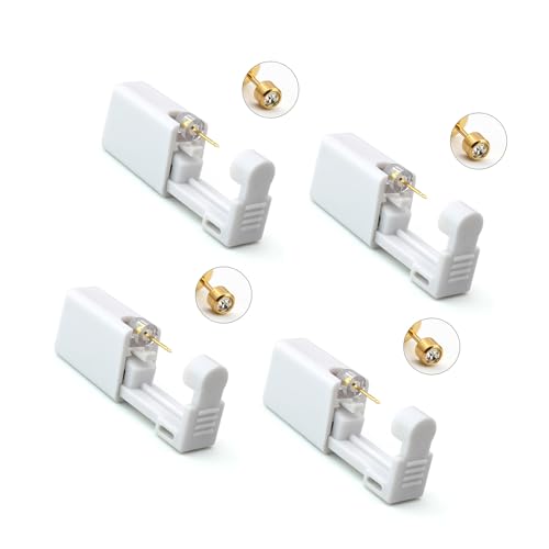 4 x Einweg-Piercingpistole Sicherheits-Ohr-Piercing Nasenpiercing-Set Ohrlochstechpistole Einweg-Steril-Sicherheits-Ohrnasen-Piercing-Pistolen-Kit von ＣＨＡＭＥＥＮ