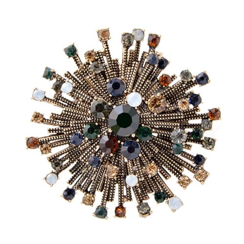 Brosche Aus Stahl Bronze Floraler Stil Blume Multi Strass Metall Metall Metall Das Schlichte Aber Elegante Design Der Brosche von ＣＨＡＭＥＥＮ