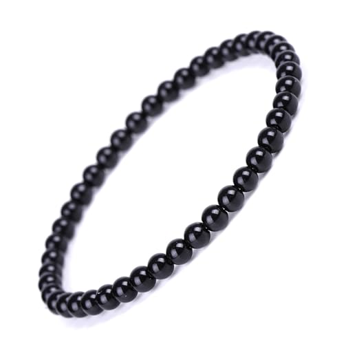 4 mm Obsidian Kristall Armband für Damen Kinder Jugendliche Feng Shui schwarzes Reiki Armband Kristall Schmuck Stein von ＣＨＡＭＥＥＮ