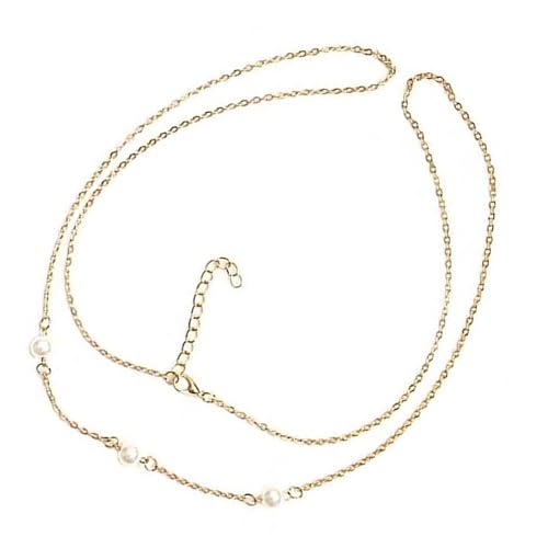 ＣＨＡＭＥＥＮ Boho Goldperle Körperkette Taille Bauchgeschirr Kette Strand Körperschmuck für Frauen und Mädchen Perle Legierung von ＣＨＡＭＥＥＮ