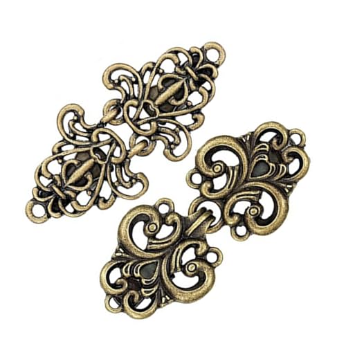 Metall Strickjacke Clips 2 Stück In Antik Silber Ton Retro Umhang und Schal Klemmen Brosche und Kleid Vintage Verschlüsse für Frauen von ＣＨＡＭＥＥＮ