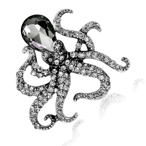 Oktopus-Brosche mit Anhänger Strasssteine Diese Brosche Ist Ein Großer Hit Denn Sie Kann Leicht An Allem Getragen Werden von ＣＨＡＭＥＥＮ