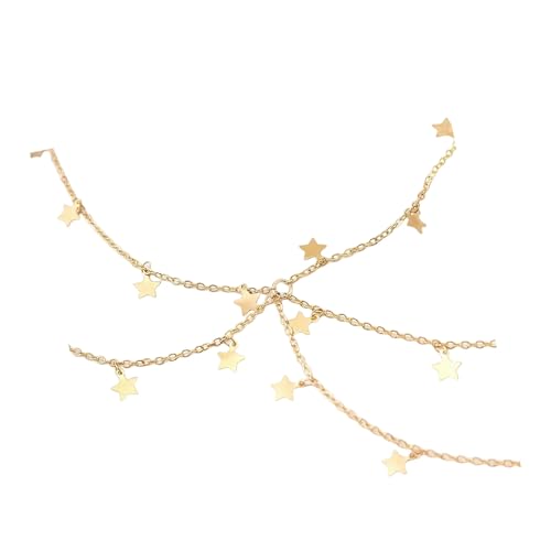 Party Pailletten BH Bikini-kette Brustkette Harness Körperkette Sommer Strand Nachtclub verstellbar Schmuck für Frauen und Mädchen Gold von ＣＨＡＭＥＥＮ