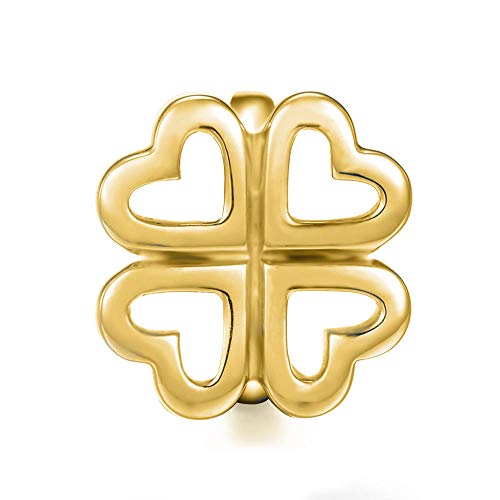 CHAMOON Charm-Anhänger Four Leaf Clover Kleeblatt Silber 18 Karat Vergoldet 31007 von CHAMOON
