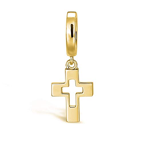 CHAMOON Charm-Anhänger Kreuz Cross Silber 18 Karat Vergoldet 32034 von CHAMOON