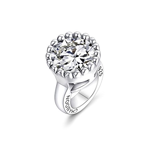 CHAMOON Charm-Anhänger White Crystal Kristall Stein 925 Sterling Silber 11006-1 von CHAMOON