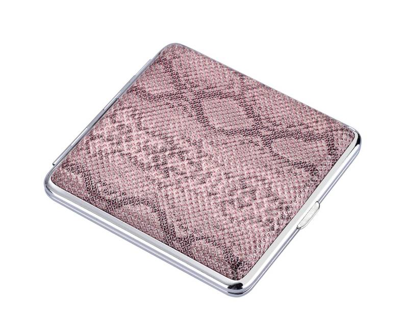 CHAMP Etui ZIGARETTENETUI "Schlangenhaut" 20 Zigaretten Glitzer Leder 33 (Rosa), Zigarettenbox Etui von CHAMP